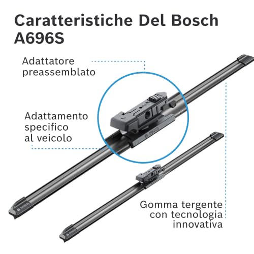 Image of BOSCH 3397007696 AeroTwin Wiper Blade Combo Pack - Set of 2 (22 inch & 18 inch) | Driver and Passenger Side Original Equipment Replacement Blades