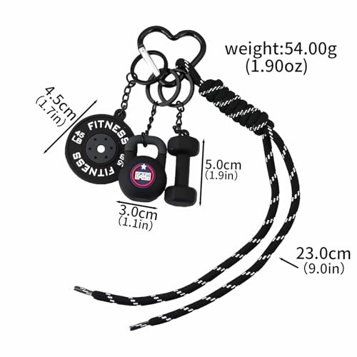 Gym Keychain for Women, Cute Fitness Accessories, Mini Workout Gift for Gym Lovers, Durable Carabiner Clip for Bag & Keys — view 2