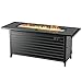 Legacy Heating vc-CDFP-S-CB Gas Aluminum Fire Table, 56.7" x 21.3" x 24", Black