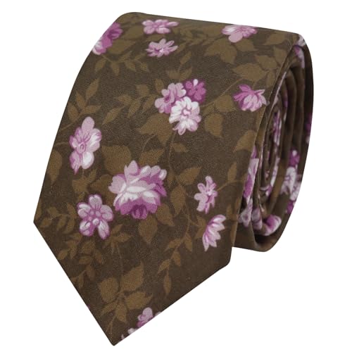 Image of Floral Ties Skinny Tie for Men, Cotton Mens Neckties for Weddings | 2.56'', floral, slim, soft and comfortable, men's neckties for casual, business, party, daily, dating
