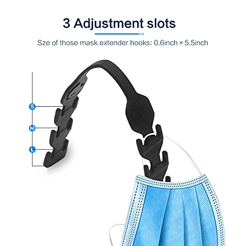 10Pcs Mask Extender Strap,Ear Savers For Masks,Universal Size Face Mask Holder,3 Adjustment Slots,Enhanced Flexibility,Compatible With Cloth Mask, Disposable Mask – For Kids And Adults(Black)… #TOP1