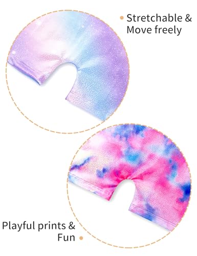 Image of 2 Pack Leotard for Girls Gymnastics Sparkly Tumbling Unitards with Shorts Sleeveless One Piece Biketards