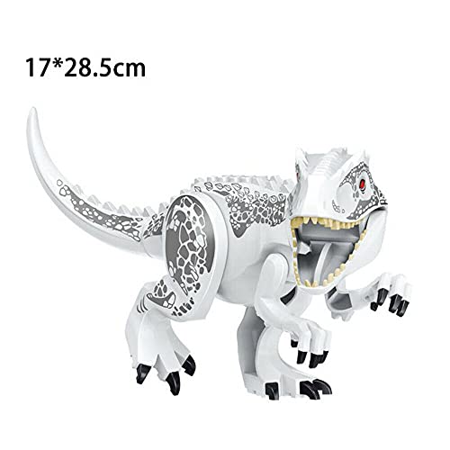 2PCS Indominus T Rex Blocks Toys,Large Dinosaur Figure,Realistic Dinosaur Toy Figures,Gift for Adults and Children（White Tyrannosaurus + Rex Tyrannosaurus）