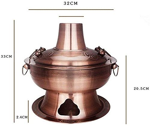 Olla tradicional de cobre para fondue y hot pot miniatura 5