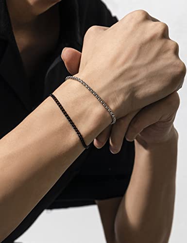 Kim Carrey Mens Bracelet, Stainless Steel Bracelets For Men, Durable Waterproof Cuffs Bracelet For Men (2 Pieces Black And White) #TOP4