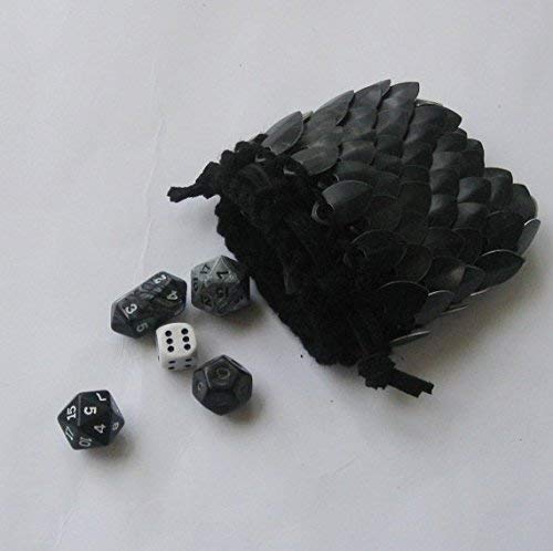 Miniatura 2 de Scalemail Dice Bag in knitted Dragonhide Armor- Black