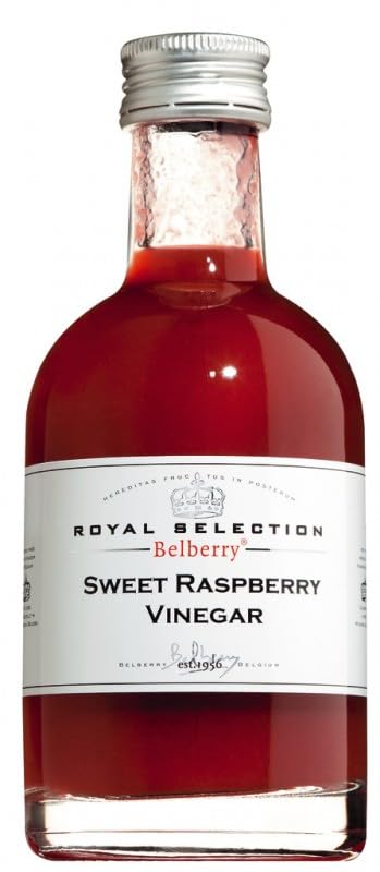 Vinagre De Frambuesa Dulce | Belberry- Sweet Raspberry Vinegar, 200 Ml Botella De Cristal, Producto Belga