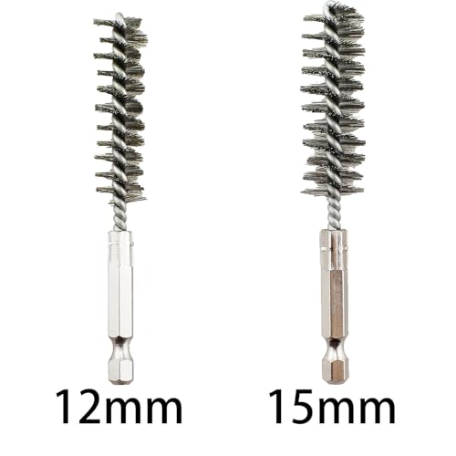 Image of TAODAN 6 Pieces Silver Stainless Steel Hole Brush Set 8 /10 /12 /15 /17 /19mm Pipe Cleaning Brush for Pipe Cleaning and Deburring