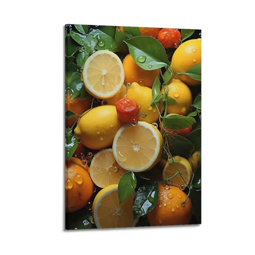 Toile de fruits moderne koanga avec impression de citron premium pour chambre 60x90
