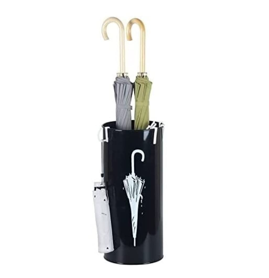 Porte-parapluie rond en fer forgé noir pour entrée de maison