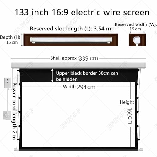 Pantalla Manual Eléctrica en Techo 133 pulgadas miniatura 2