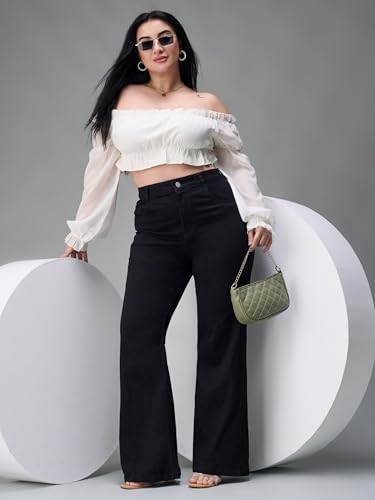 Image of Miss Chase A+ Women's Bootcut High Rise Regular Stretchable Denim Jeans