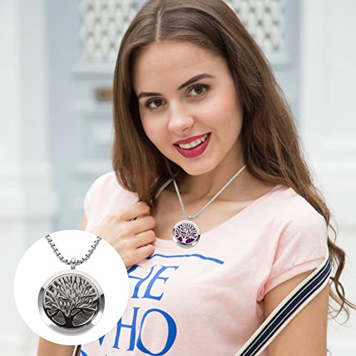DOITOOL Colar Difusor De Óleo Essencial Aroma Medalhão Pingente Colar Árvore Da Vida Padrão De Aço I