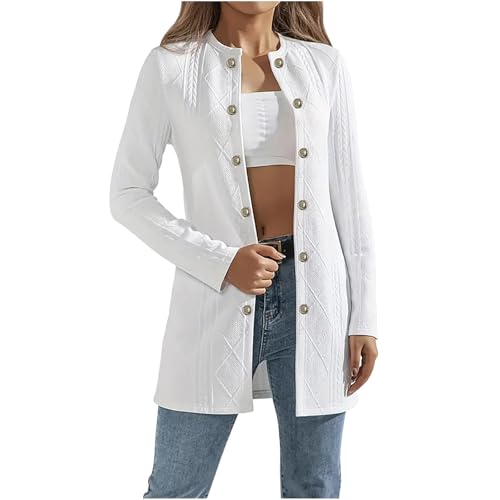 Womens Long Blazer Jacket Dressy Elegant Double-Breasted Open Front Cardigans Casual Solid Color Business Coats Suit
