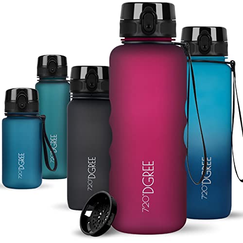 720°DGREE Gourde 1,5l “uberBottle“ +Tamis à Fruits, softTouch - Sans BPA, Anti-fuite - Bouteille d'Eau XL - Water bottle, Bidon idéale pour Sport, Gym, Randonnée, Camping, Université, Yoga, Travail