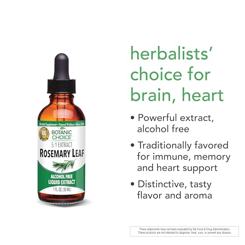 Image of Botanic Choice - Rosemary Leaf Liquid Extract - Alcohol Free, Gluten Free - Fast Acting Supplement Drops - Easy to Use Dropper - 1 Fluid Ounce