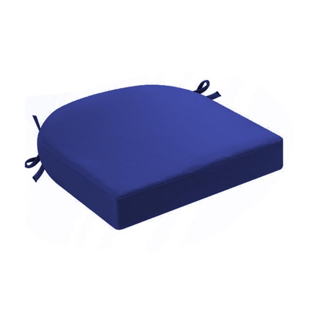 Surwin Outdoor Chair Cushions, Waterproof Outdoor Garden Chair Seat Pads with Ties,U-shape Thick 5cm, for Indoor Furniture Home Office Kitchen Patio (Dark Blue,50x50x5cm)