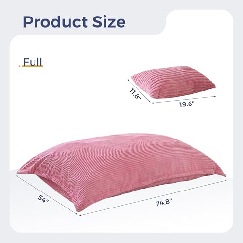 Image of MAXYOYO Giant Bean Bag Chair with Pillow, 3 in 1 Convertible Bean Bag Chair for Adults with Washable Cover, Removable Floor Cushion Stuffed Floor Lounger for Living Room Bedroom, Pink, Full