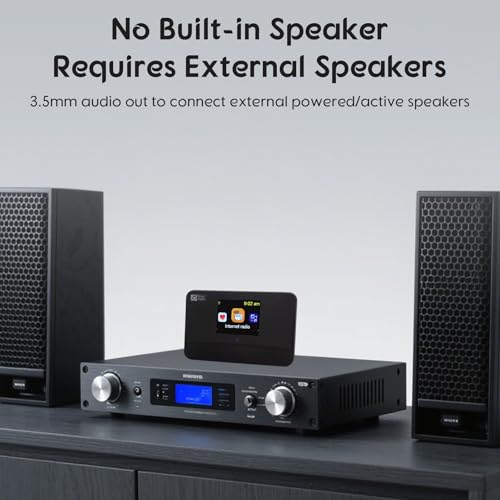 Image of Ocean Digital WR-03M Internet Radio Receiver (No Built-in Speaker) with Bluetooth, FM, Wi-Fi, LAN, Optical & Line Out, UPnP /DLNA Streaming, Alarm Clock, Podcasts HiFi Component for Home Audio System