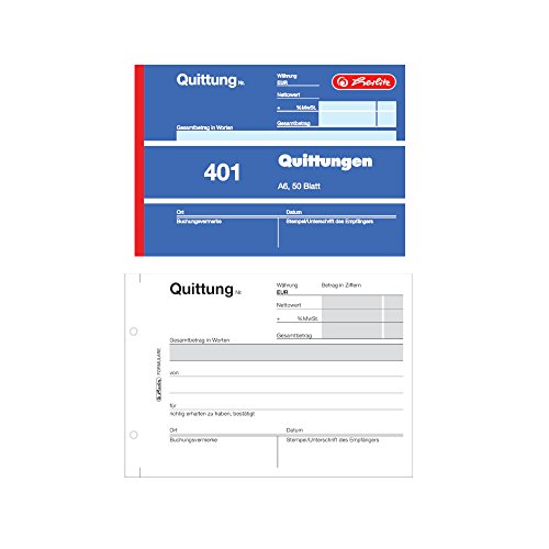 Preisvergleich Produktbild Herlitz 886606 Quittungsblock A6, 50 Blatt, 10 Stück