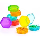 Small Pill Organizer, 7 Packs Travel Pill Box Portable 7 Day BPA Free Mini Pill Organizer for Pocket Purse Briefcase Travel Pills Medicine Cod Liver Oil Storage Box