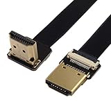 CY FPV - Cable plano HDMI macho a 90 grados de ángulo hacia abajo HDMI macho HDTV FPC para fotografía aérea multipóter
