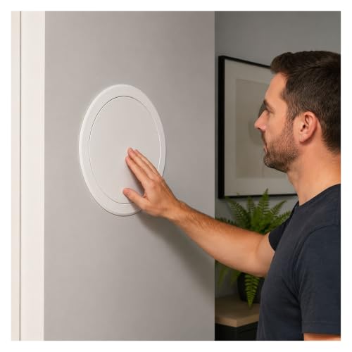 JYHHCYS Trampilla Pladur Tapa De Registro Redonda Oculta, Panel De Acceso Pared Y Techo con Botón, Mantenimiento HVAC, Electricidad Y Fontanería(350mm(13 25/32in))