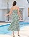 DRESSTELLS Women's 2 Piece Skirt Set, Summer Maxi Floral Crop Top Spring Flowy A Line Boho Dress Beach Long Split Outfits Set Green S