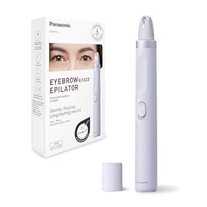 Panasonic ES-EF10-V503 Augenbrauen- & Gesichtshaar-Epilierer für Frauen, Augenbrauenformer, LED-Licht, kompaktes Stiftdesign, Betrieb mit AA-Batterien, Helllila