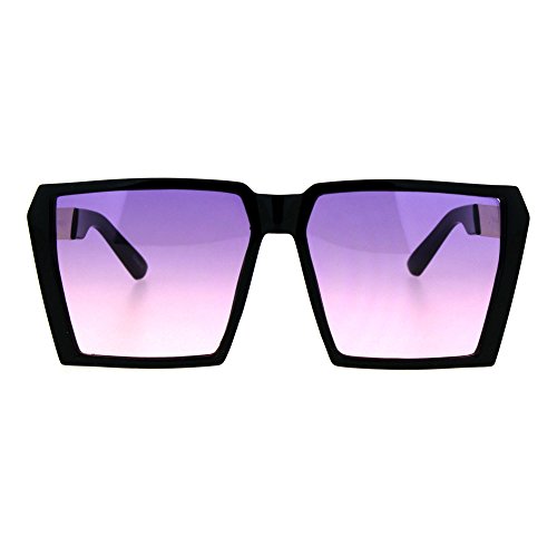 PASTL Womens Sunglasses Super Oversized Square Frame Black Gold Ombre Color Lens UV4002