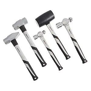 amazon basics Hammer Set - 5-Pieces, Shock-Absorbing Fiberglass Handle