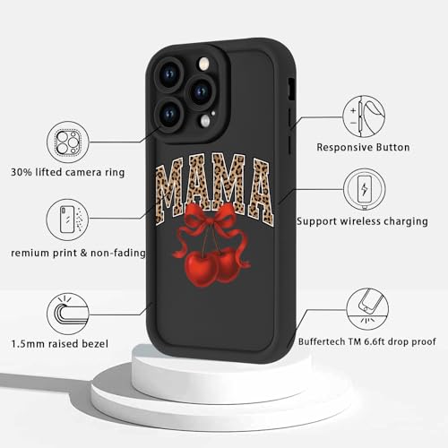 Coque iPhone 16 Pro Max 6.9" léopard Mama Cherry Bow souple