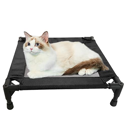 Pozico Elevated Dog Bed, Raised Cooling Pet Cot For Dogs Cats With Breathable Black Mesh, Indoor Outdoor Cat Dog Bed (Small-18.9X18.9 Inch, Black Bed - S) #TOP3