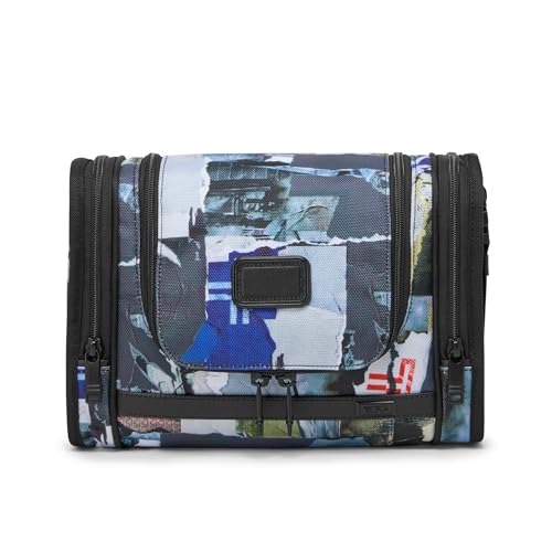 TUMI - Alpha Hanging Travel Kit - Toiletries and Cosmetics Organizer - Travel Essentials Bag with Hooks & Pockets - Black with Red Accents