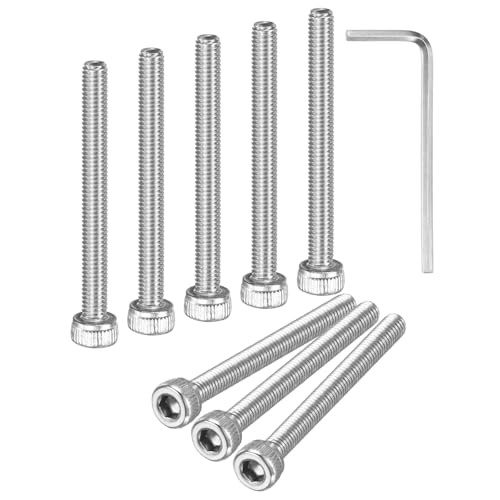 M METERXITY 30-Pack M3 x 30mm Socket Head Cap Screws, 304 Stainless Steel Hex Machine Bolts, Allen Socket Drive Screw with Hex Wrench for Repair/DIY, Fully Threaded Fasteners Kit [Silver]