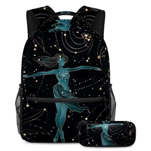 Cartable esthétique Virgo Art Pattern 66 grand sac à dos garçons filles
