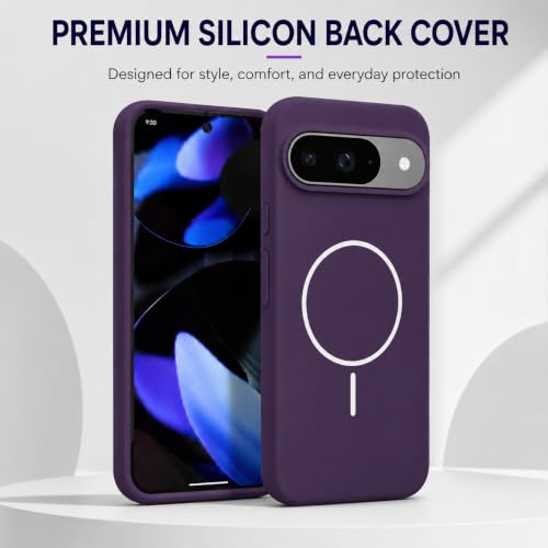 Image of FIRST MART Matte Silicone Back Cover for Google Pixel 9 - Purple