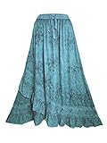 Agan Traders 702 SKT Medieval Cross Ruffle Skirt Renaissance Vintage (2X/3X, Turquoise)