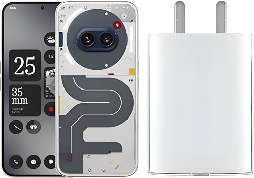 Image of Nothing 45W Dual Port Type-C Rapid Charger Adapter, Compatible with Nothing Phone 2, 2A, CMF Phone 1, Laptops, and More | Supports 18W USB-A for Android Mobiles, Earbuds, Tablets | White