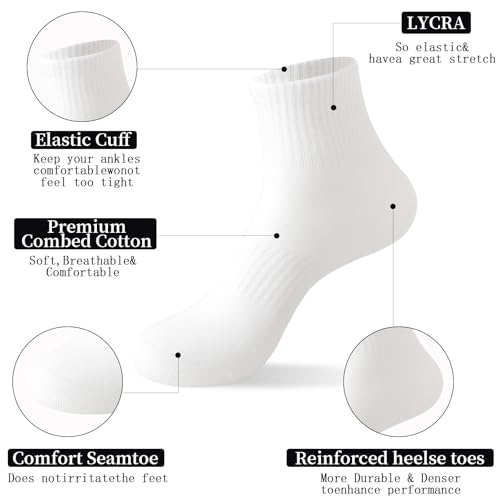 KUANYING Athletic Ankle Socks Seamless Anti-pilling Cotton Socks for Men Women (6 Pairs With Present Box)3