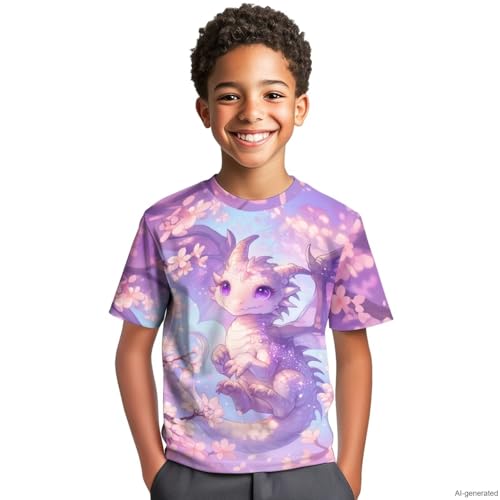 Image of WELLFLYHOM Kids Tshirts Girls Boys Short Sleeve Crewneck Tees Shirts Casual Sport Pullover Tops Size 3-16 Years