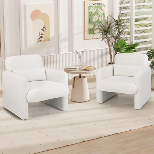 Sillón Chenille Blanco Plegable miniatura 4