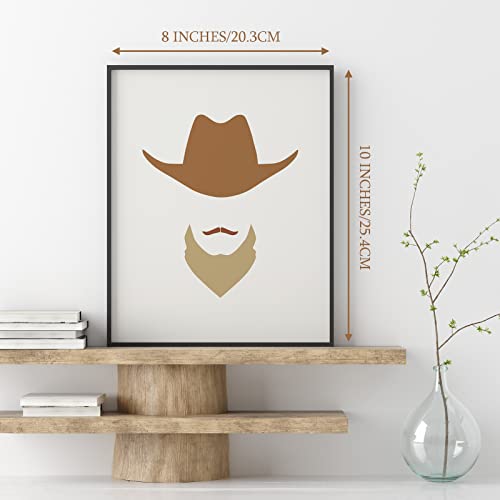9 Pcs Boho Western Room Decor Preppy Wall Art Poster 8'' X 10'' Howdy Bull Skull Cowboy Hat Cactus Boots Preppy Artwork Western Decor Canvas Cowgirl Room Decor Western Gifts For Women Teen #TOP1