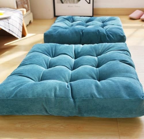 Image of Floor Pillow, Square Meditation Pillow for Seating on Floor Solid Thick Tufted Seat Cushion Meditation Cushion for Yoga Living Room Sofa Balcony Outdoor