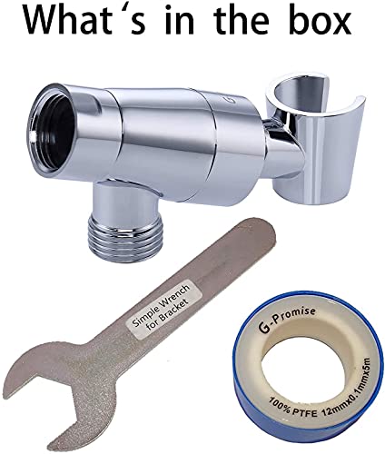 G-Promise Metal Shower Head Holder For Hand Held Showerhead, Adjustable Bracket, Shower Arm Adapter, Universal Shower Arm Mount, Chrome Finish #TOP5
