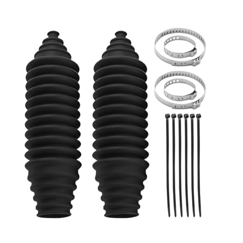 Mandark Car Steering Rack Boot Kit, 12PCS Silicone Dustproof Inner Tie Rod Boot Set with Pinion Bellow Cable Ties and Clamps, Auto Steering System Protection Kit, Universal for Vehicles