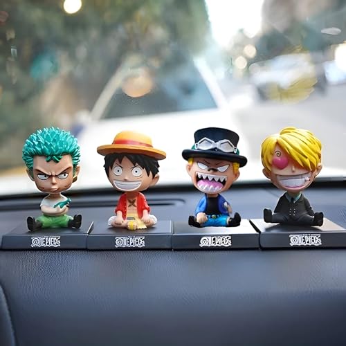 Image of Augen Super Hero One Piece Sanji Action Figure Limited Edition Bobblehead with Mobile Holder for Car Dashboard, Office Desk & Study Table (Pack of 1), Plastic