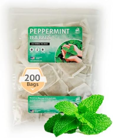 TeaDreamTea Peppermint Tea Bag - Mint Tea - Alleviates Digestive Discomfort | Herbal Tea - Mint Tea Bags - Healthy Tea | Aromatic & Caffeine Free Tea - Bulk Tea Bags (200 Teabags)