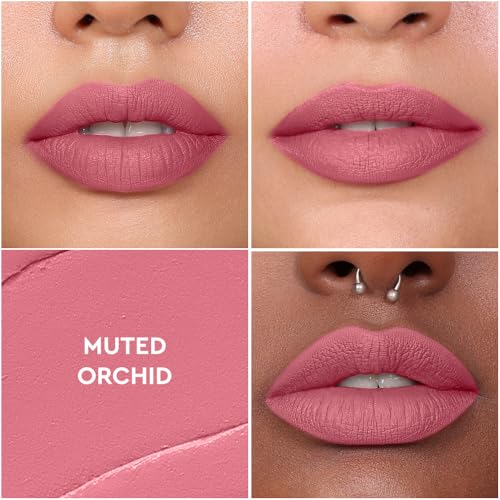 Image of Kiro Non-Stop Airy Matte Liquid Lipstick - Muted Orchid (Rose Pink), 5ml | Super-Pigmented, Long-Lasting, hydrating | Waterproof, Smudge-Proof, Lightweight | Infused with Avocado & Apricot Oil