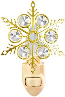 Mascot 24k Gold Plated Snowflake Night Light - Home Décor, Ideal for Christmas Decor, Bathroom, Hallway nightlight Decoration